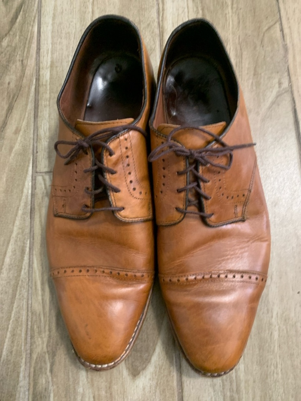 Allen Edmonds Clifton Cap Toe Brogue Detail Dress shoes in Walnut Brown Sz 13D